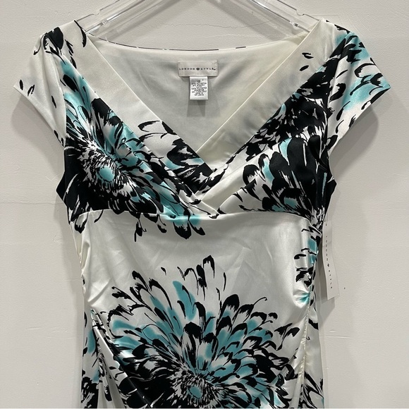 London Style V-Neck Shift Dress Size 12 - Picture 3 of 11